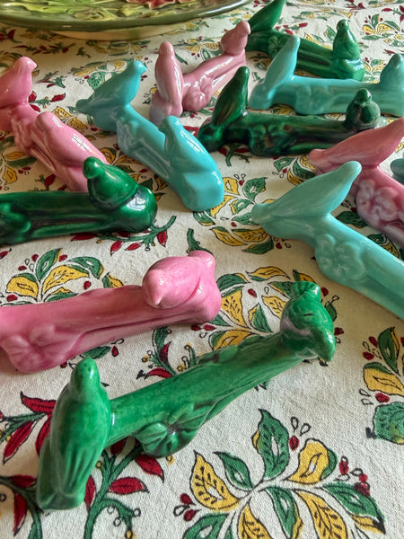 12 porte couteaux oiseaux céramique