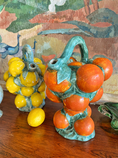 Cruche barbotine 1960 oranges