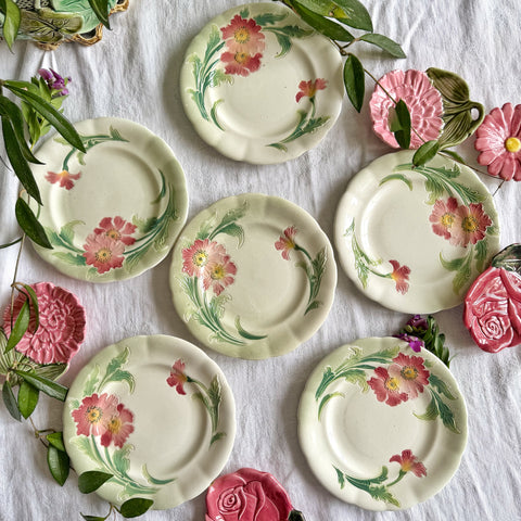 6 assiettes anciennes pavot
