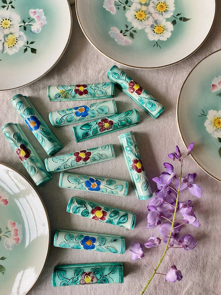 12 porte couteaux céramique vintage