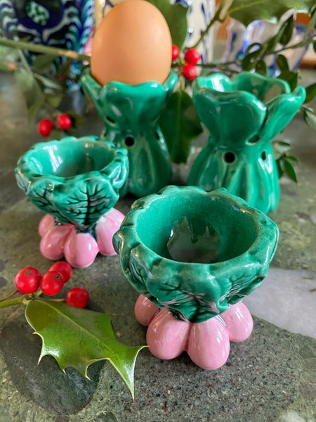 Paire de coquetiers anciens radis