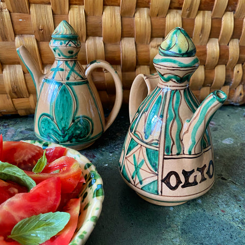 Set huile/vinaigre céramique italienne