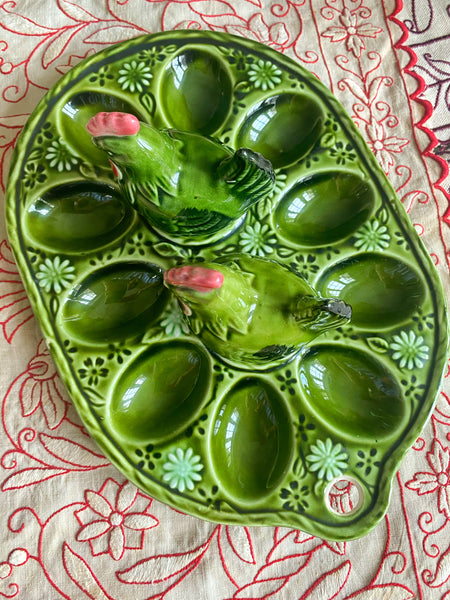 Plat à œufs faïence