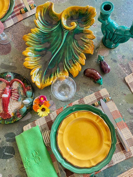 12 assiettes à dessert terre vernissée