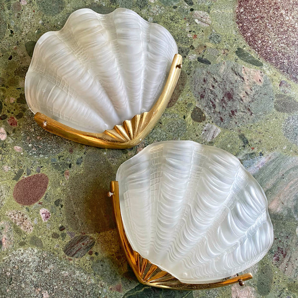 Paire d’appliques art deco coquillages