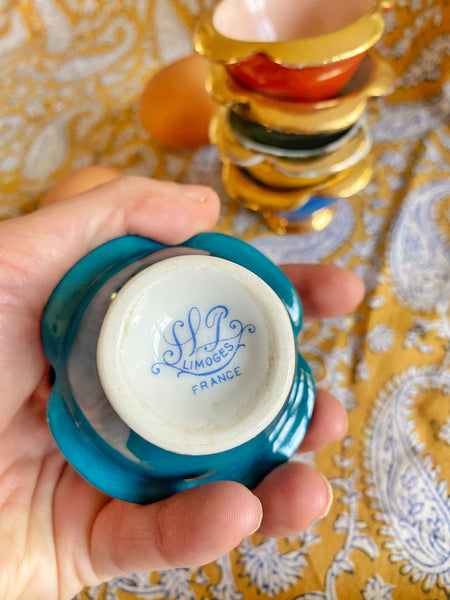 6 coquetiers porcelaine