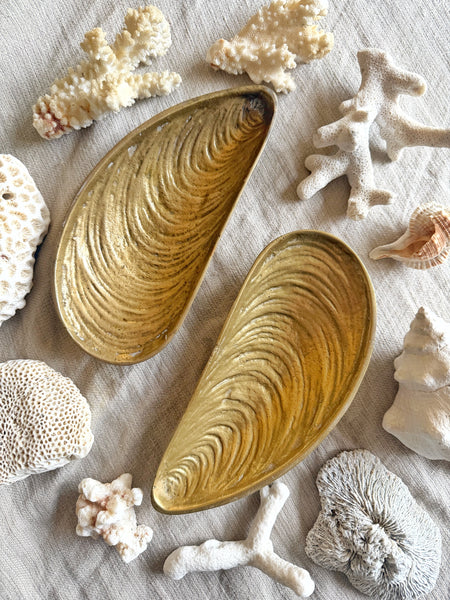 Vide poche bronze coquillage