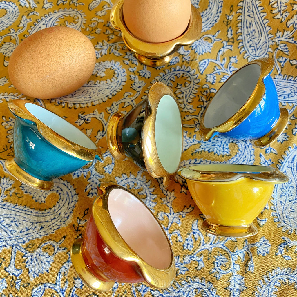 6 coquetiers porcelaine
