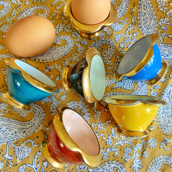 6 coquetiers porcelaine