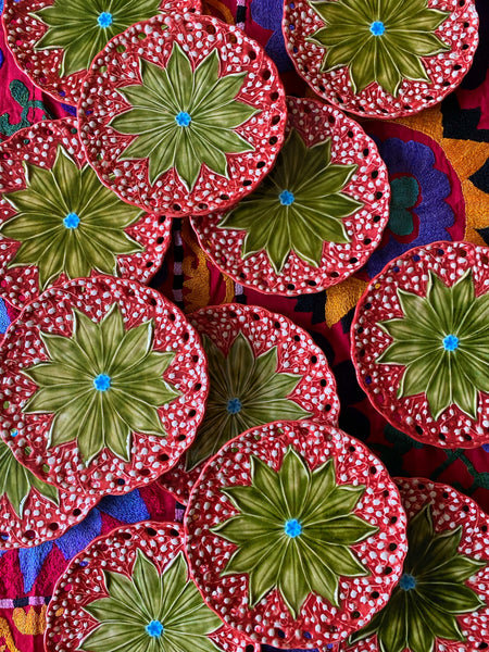 12 assiettes barbotine