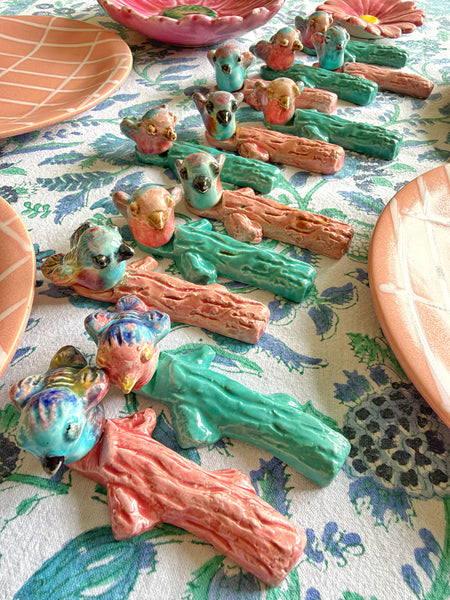 12 porte couteaux anciens oiseaux