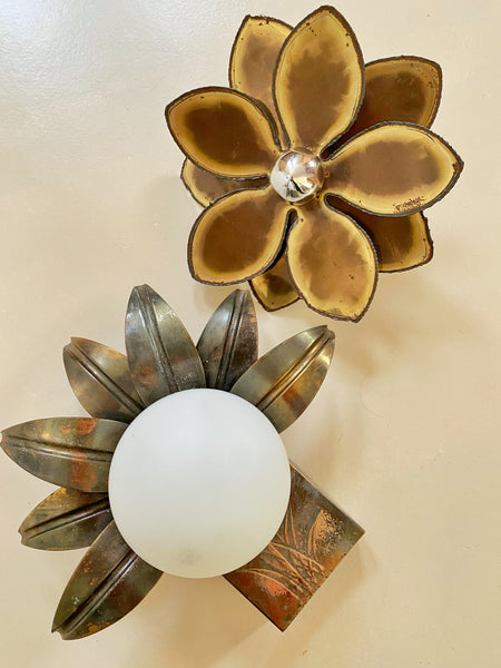 Applique fleur laiton