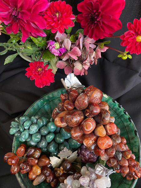Grappe de raisin vintage en pierres multicolores
