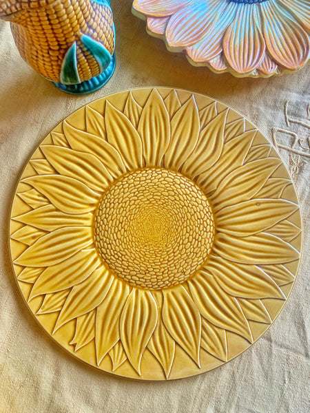 Plat faïence d’art tournesol 🌻