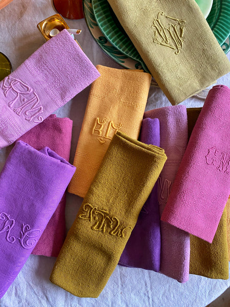 Lot « Joie » 12 serviettes anciennes