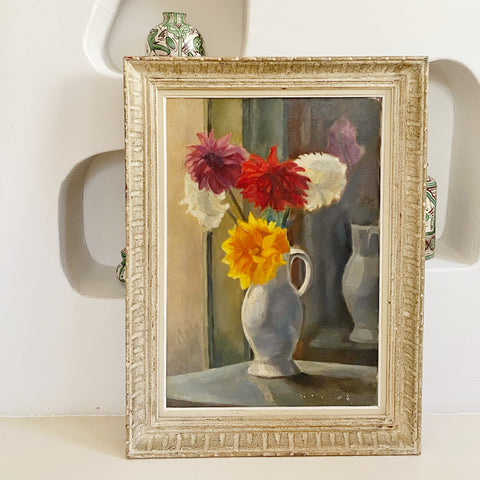 Huile sur toile fleurs 1940