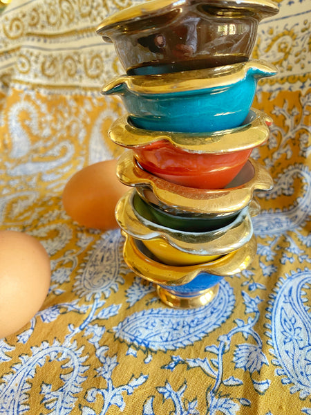 6 coquetiers porcelaine