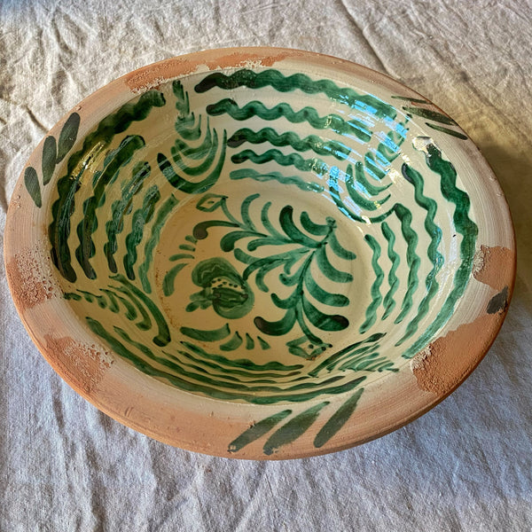 Saladier artisanal terre cuite vernissée