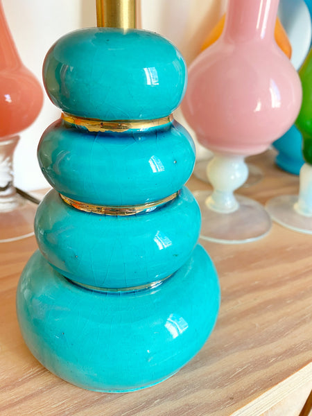 Lampe turquoise 1950