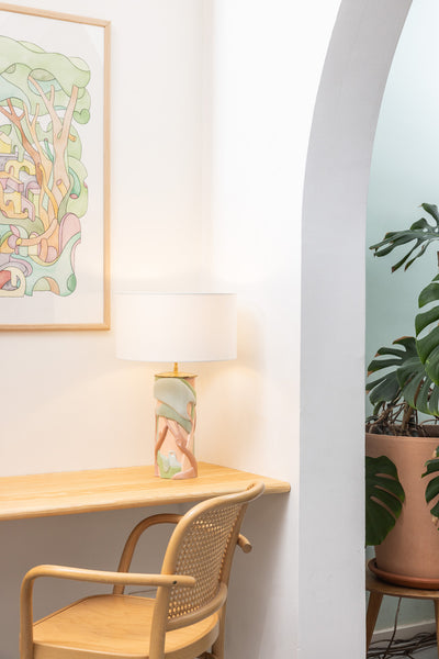 Lampe RACINES (vert et rose)