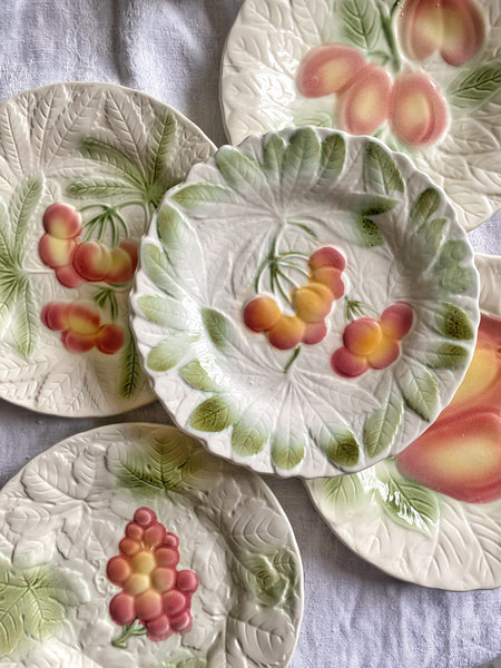 Lot de 5 assiettes barbotine