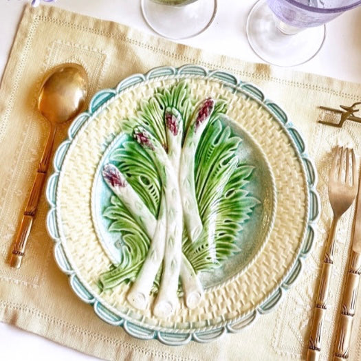 6 assiettes asperges XIXeme