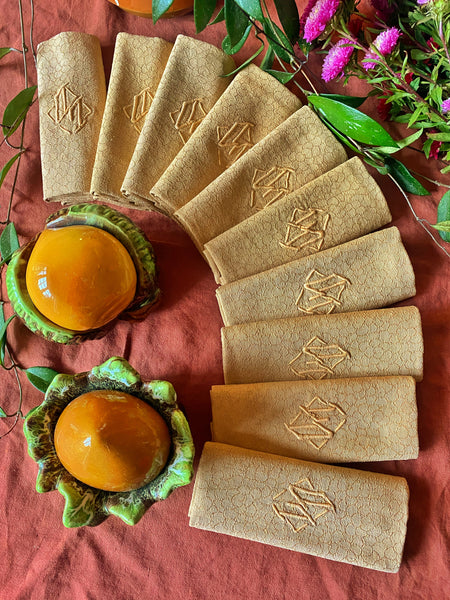 Lot 10 serviettes anciennes brodées