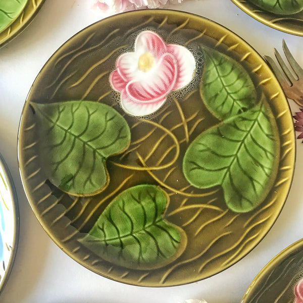 6 assiettes nénuphar Sarreguemines