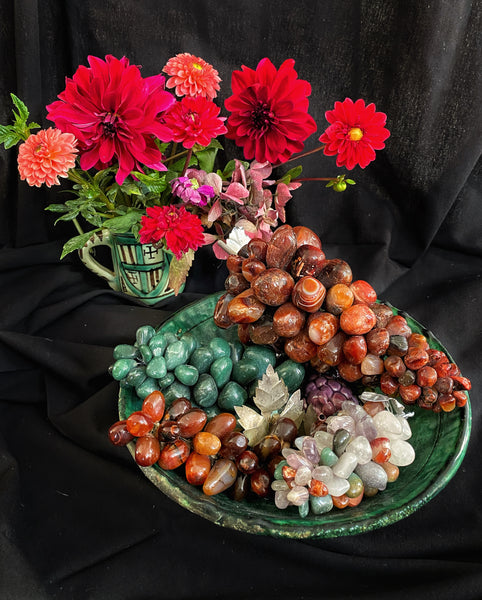 Grappe de raisin vintage en pierres multicolores