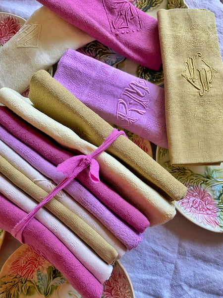 Lot « Paloma » 12 serviettes anciennes