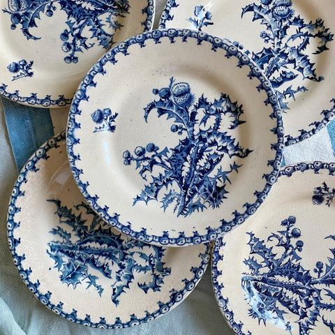 8 assiettes Gien modèle chardon