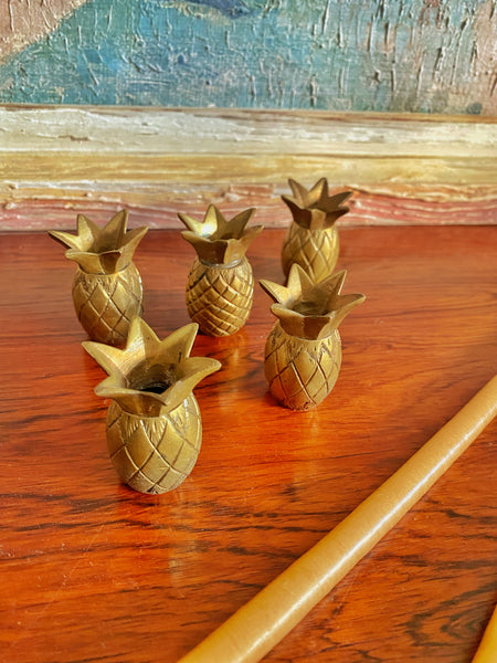 Ensemble 5 bougeoirs laiton