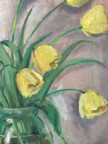 Huile sur toile les tulipes