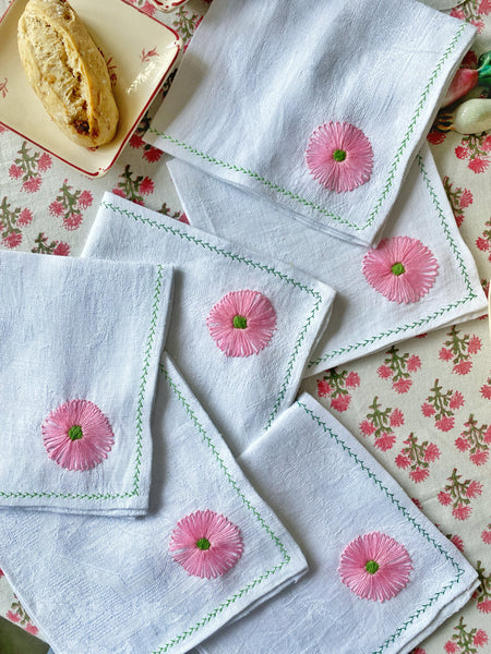 6 serviettes brodées