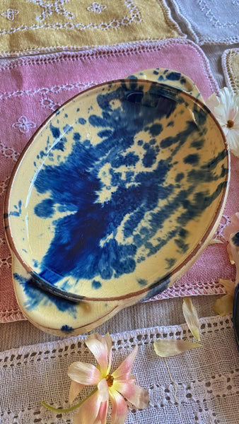 Plat terre cuite vernissée
