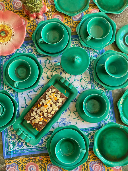 9 assiettes à dessert 1950