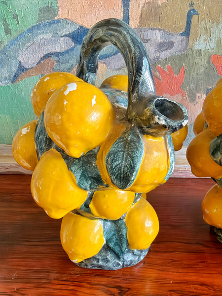 Cruche barbotine 1960 citron