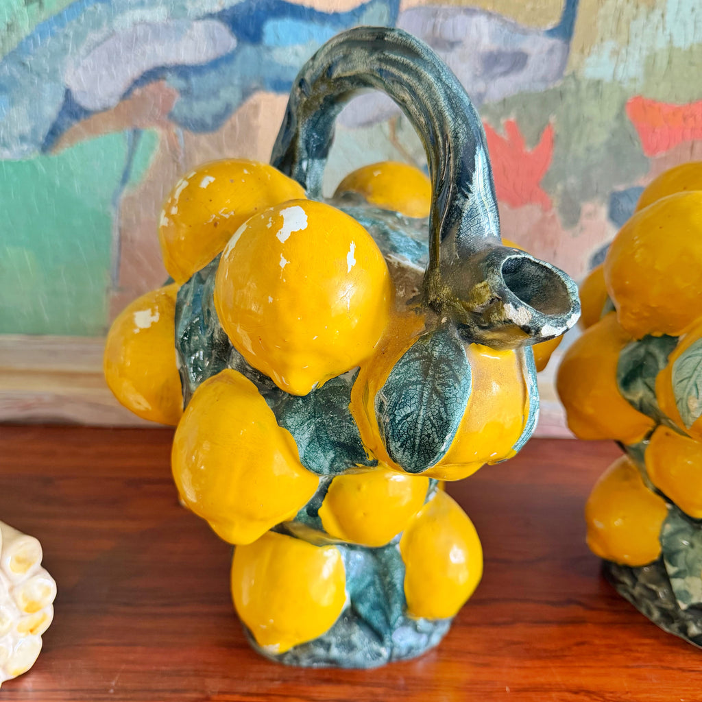 Cruche barbotine 1960 citron
