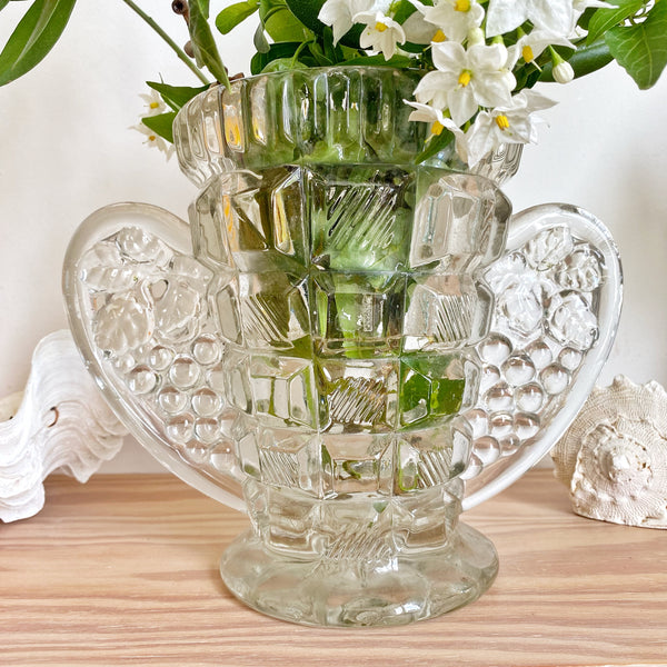 Vase verre papillon art deco
