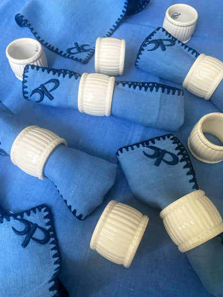 9 ronds de serviettes anciens céramique