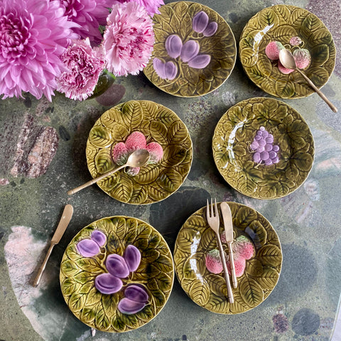 Lot de 6 assiettes barbotine Sarreguemines