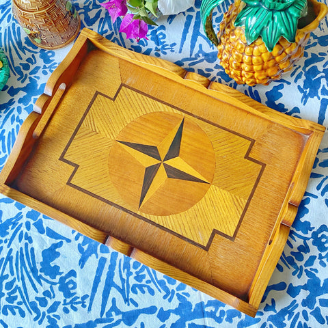 Plateau marqueterie art deco