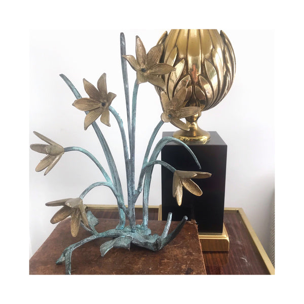 Décoration fleurs bronze